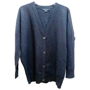 Pendleton Women’s Black Textured Knit V-Neck Cardigan Large